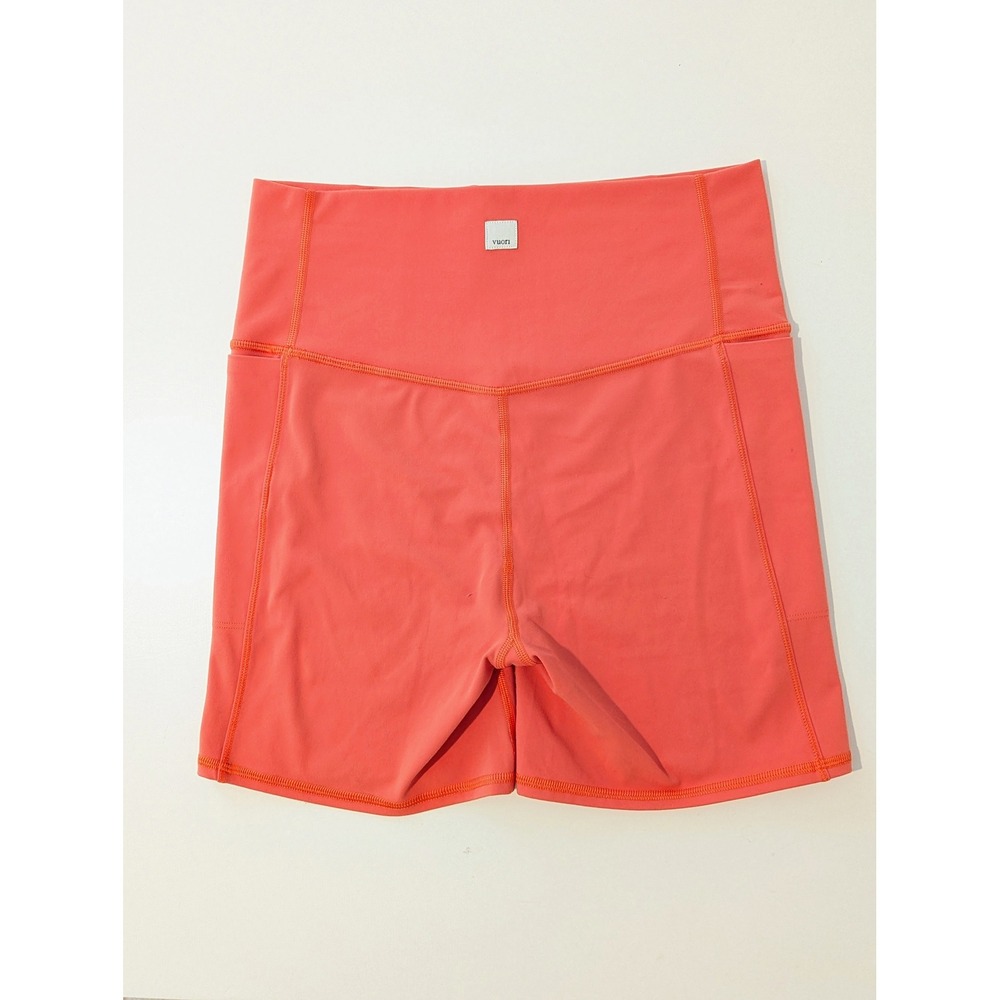 Vuori Studio Short High Rise Bike Shorts Coral Women Medium VW390 EUC